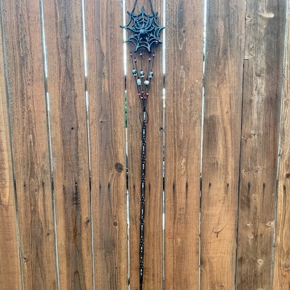 4.5ft. Spider Beaded Sun Catcher Door Curtain Hanger w Vintage Italian Crystal - Picture 10 of 12